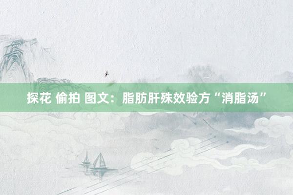 探花 偷拍 图文：脂肪肝殊效验方“消脂汤”